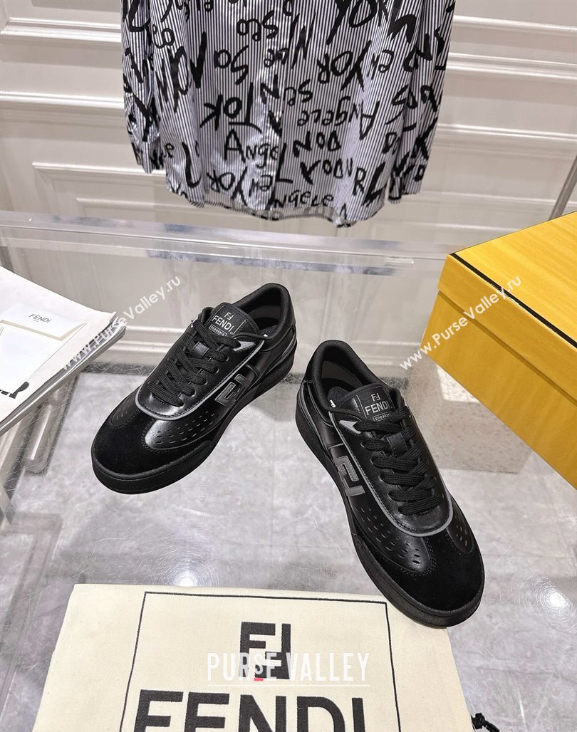 Fendi Match Sneakers in Leather and Suede Black 2025 0426 (MD-250426024)
