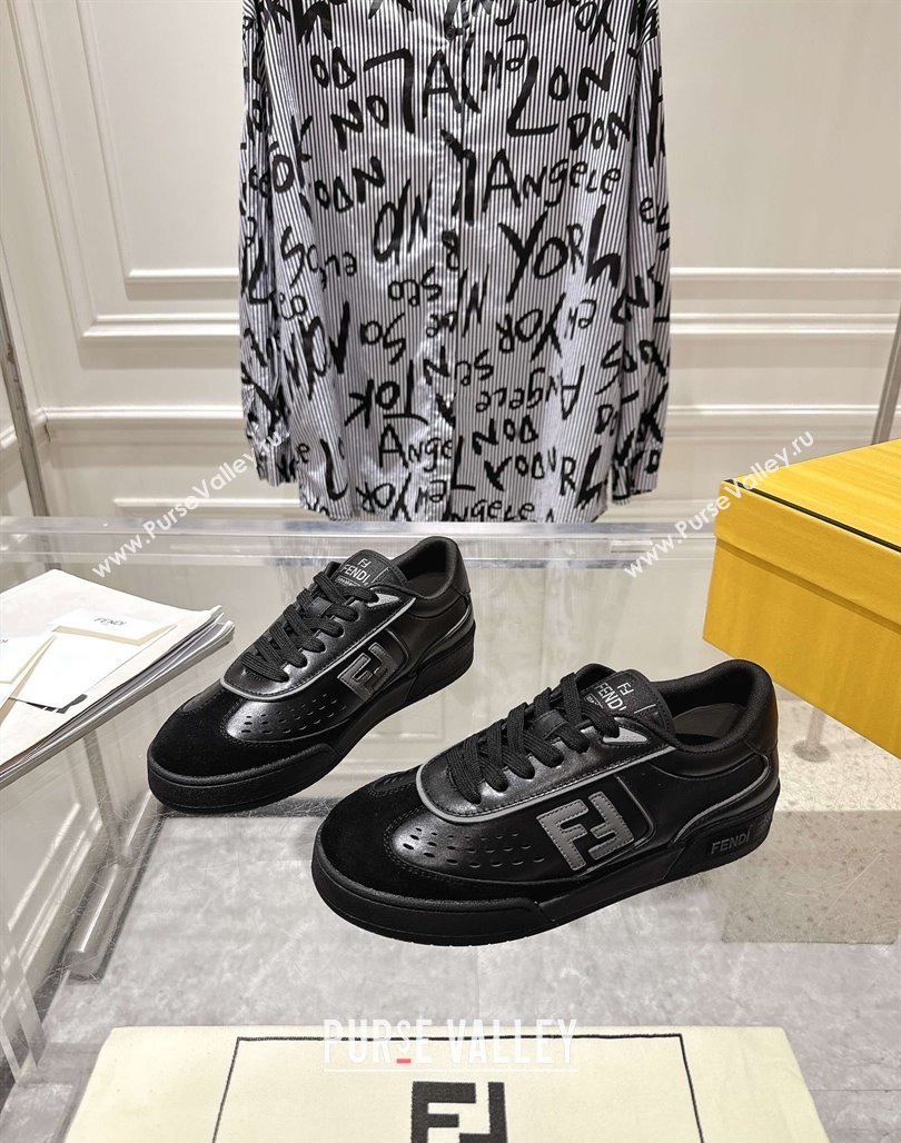 Fendi Match Sneakers in Leather and Suede Black 2025 0426 (MD-250426024)