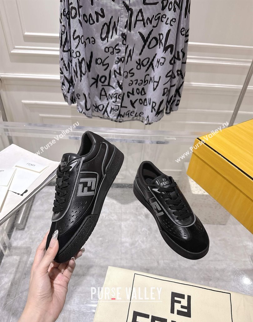 Fendi Match Sneakers in Leather and Suede Black 2025 0426 (MD-250426024)