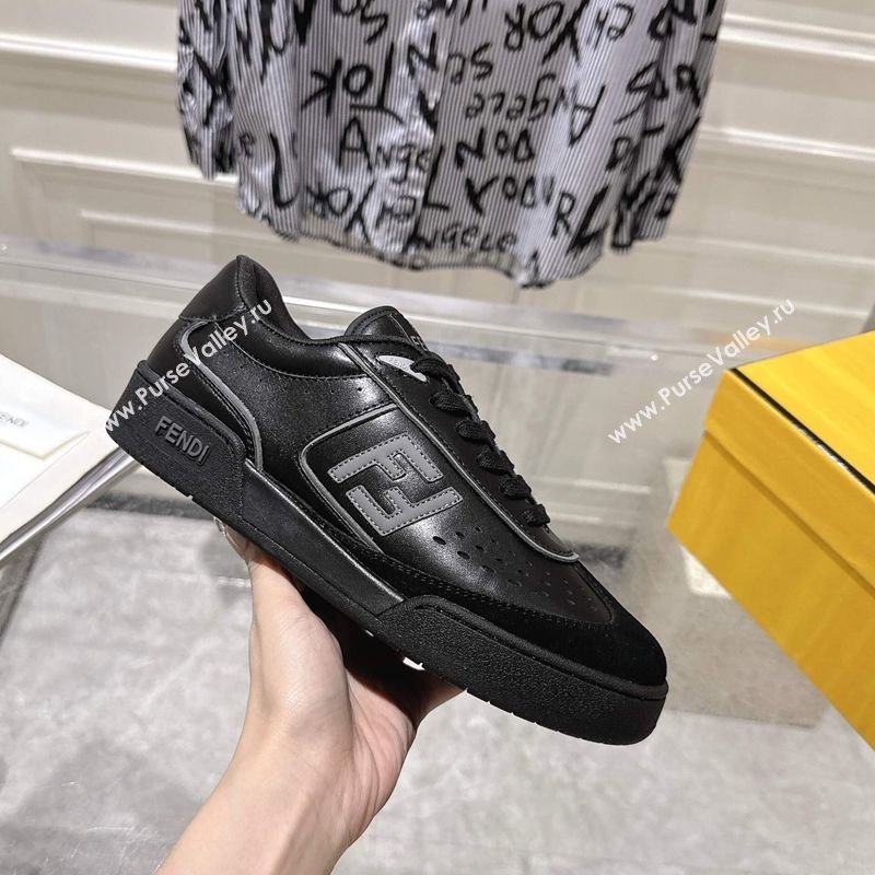 Fendi Match Sneakers in Leather and Suede Black 2025 0426 (MD-250426024)