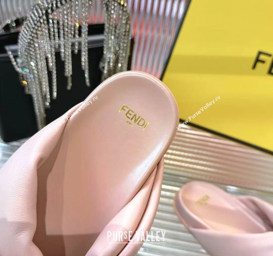 Fendi Feel Flat Slides Sandal in Lambskin Leather with D-ring Buckle Pink 2025 (MD-250425140)