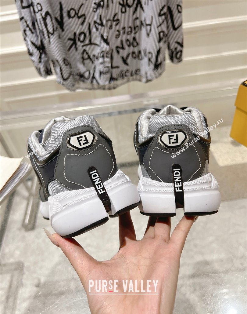 Fendi Forward Sneakers in Leather and Mesh Grey/Blue 2025 0426 (MD-250426014)