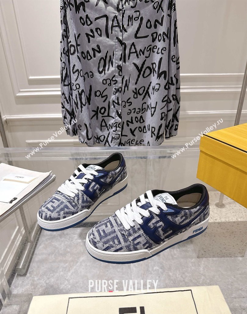 Fendi Match Sneakers in FF Denim Blue/Grey 2025 0426 (MD-250426015)
