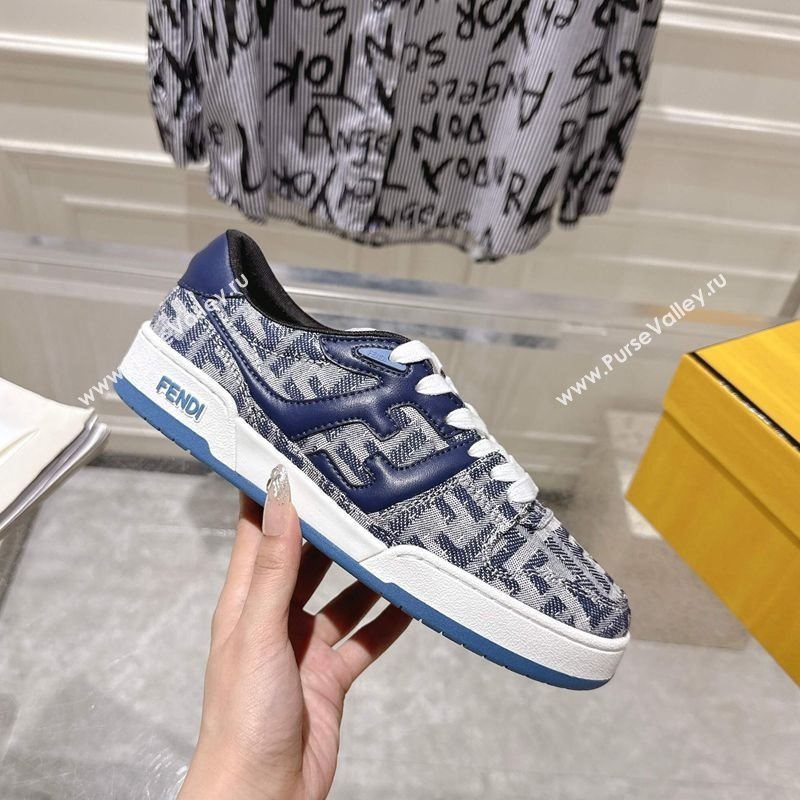 Fendi Match Sneakers in FF Denim Blue/Grey 2025 0426 (MD-250426015)