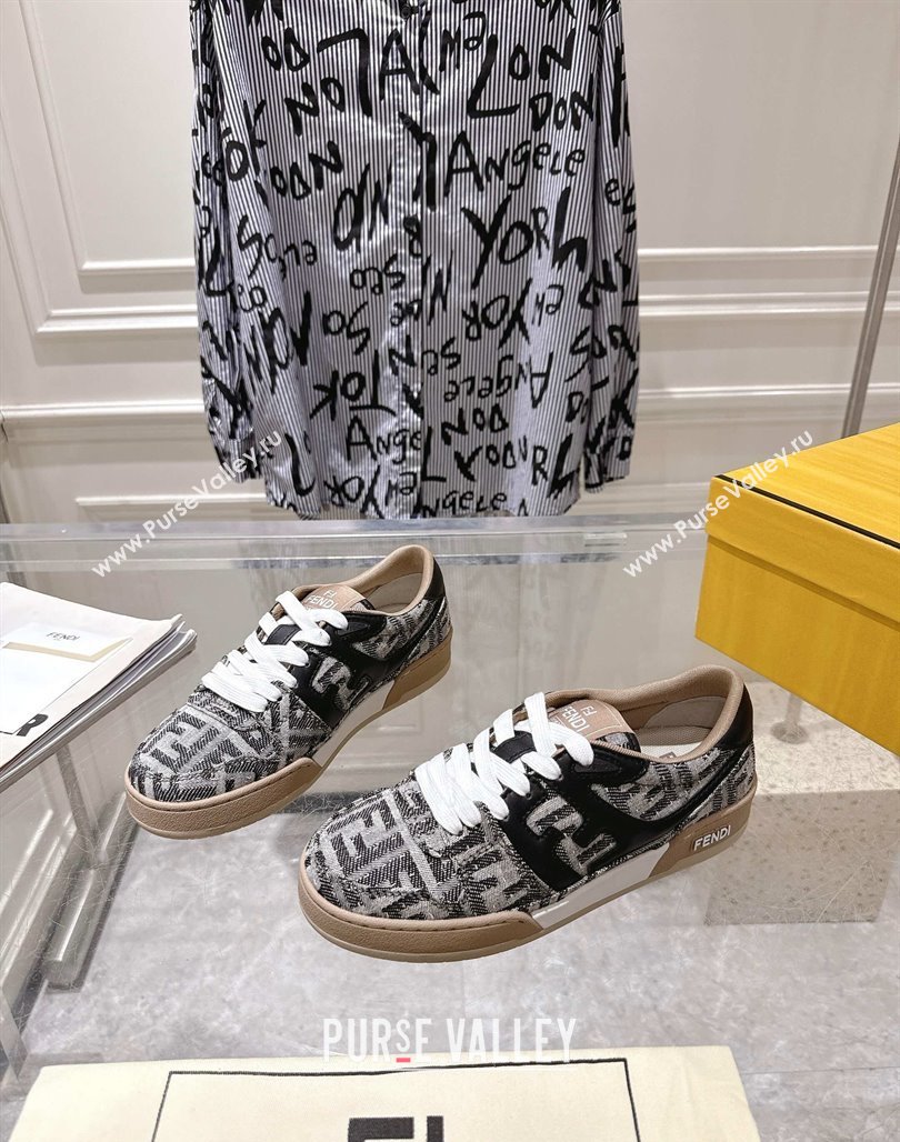 Fendi Match Sneakers in FF Denim Black/Grey 2025 0426 (MD-250426016)