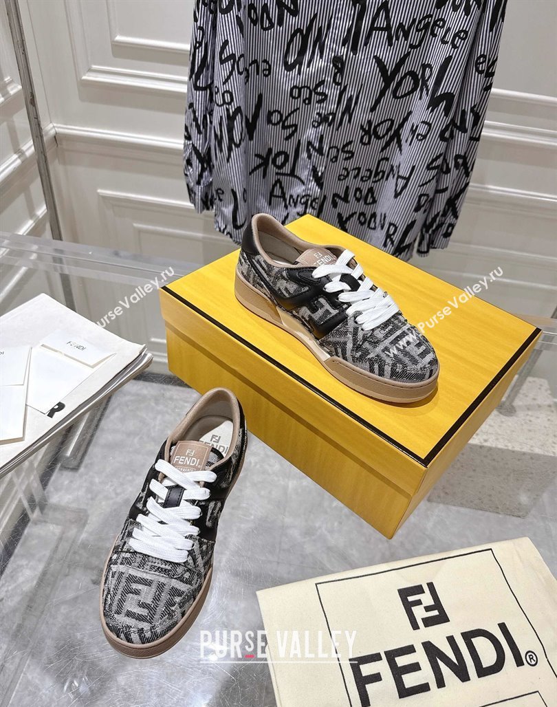 Fendi Match Sneakers in FF Denim Black/Grey 2025 0426 (MD-250426016)