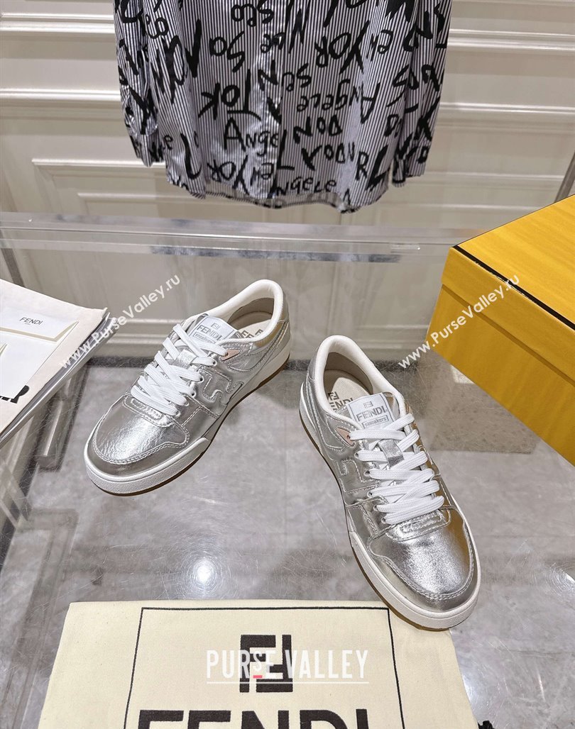Fendi Match Low-top Sneakers in Calfskin Leather Silver 2025 0426 (MD-250426018)