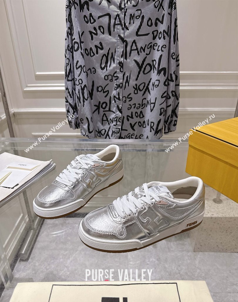 Fendi Match Low-top Sneakers in Calfskin Leather Silver 2025 0426 (MD-250426018)