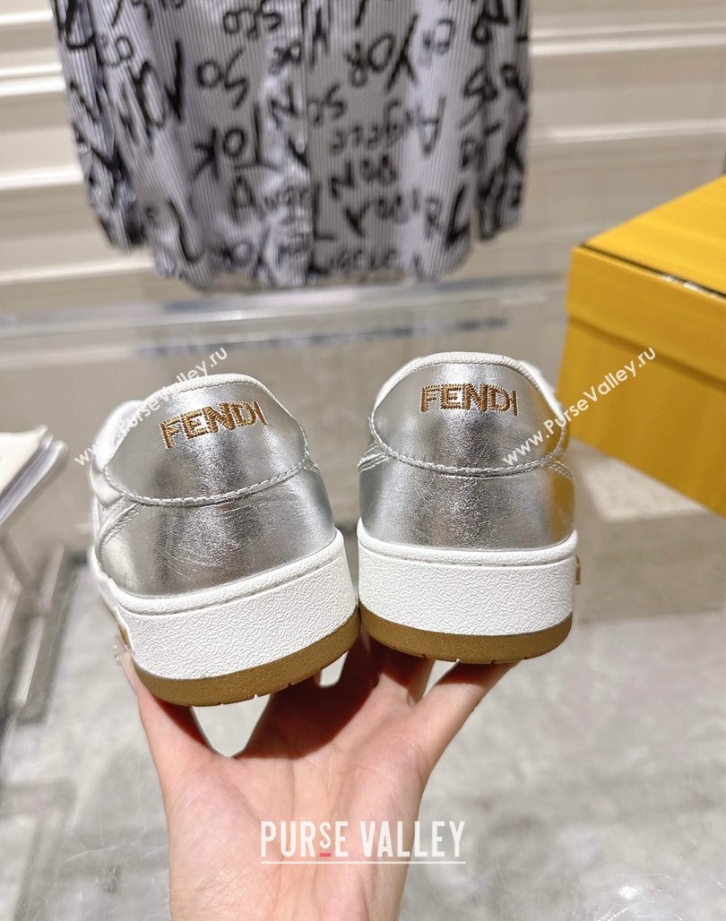 Fendi Match Low-top Sneakers in Calfskin Leather Silver 2025 0426 (MD-250426018)