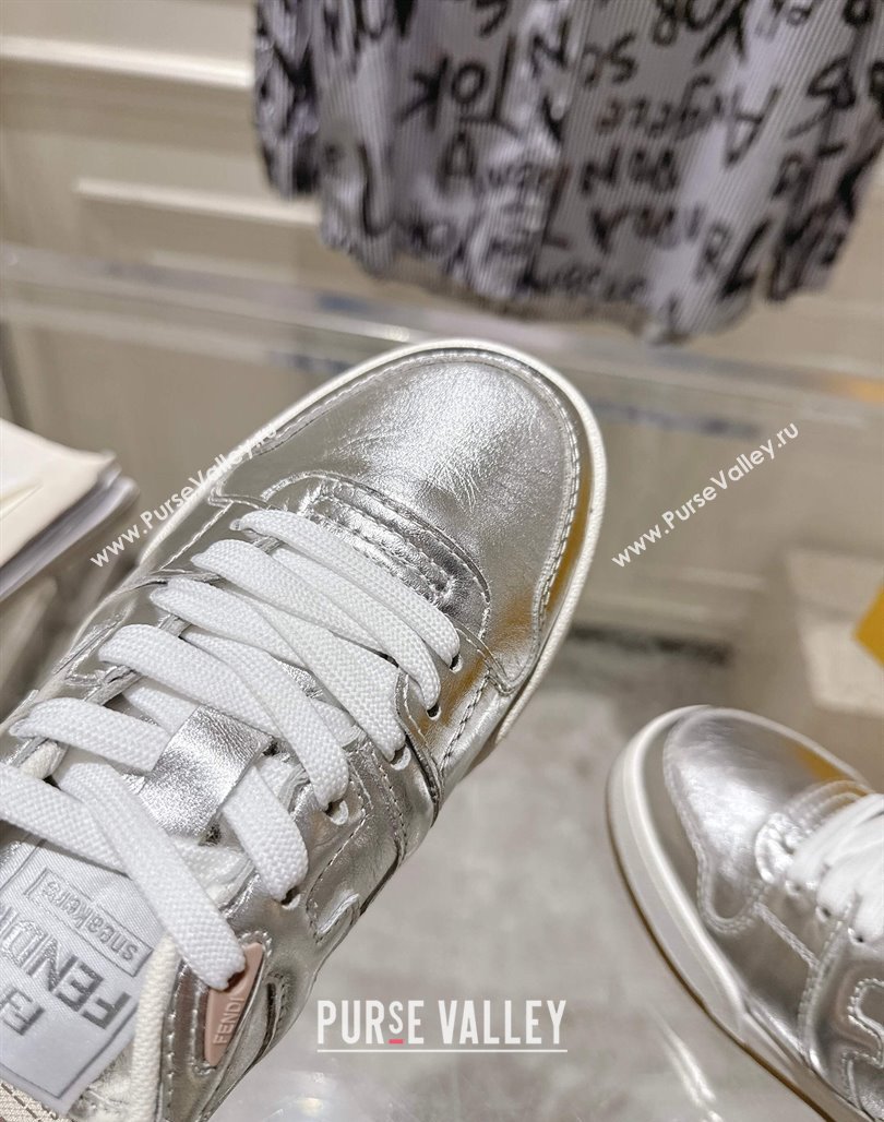 Fendi Match Low-top Sneakers in Calfskin Leather Silver 2025 0426 (MD-250426018)