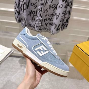 Fendi Match Sneakers in Suede and Canvas Blue 2025 0426 (MD-250426021)