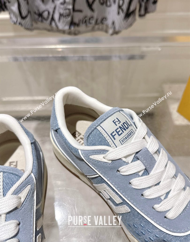 Fendi Match Sneakers in Suede and Canvas Blue 2025 0426 (MD-250426021)