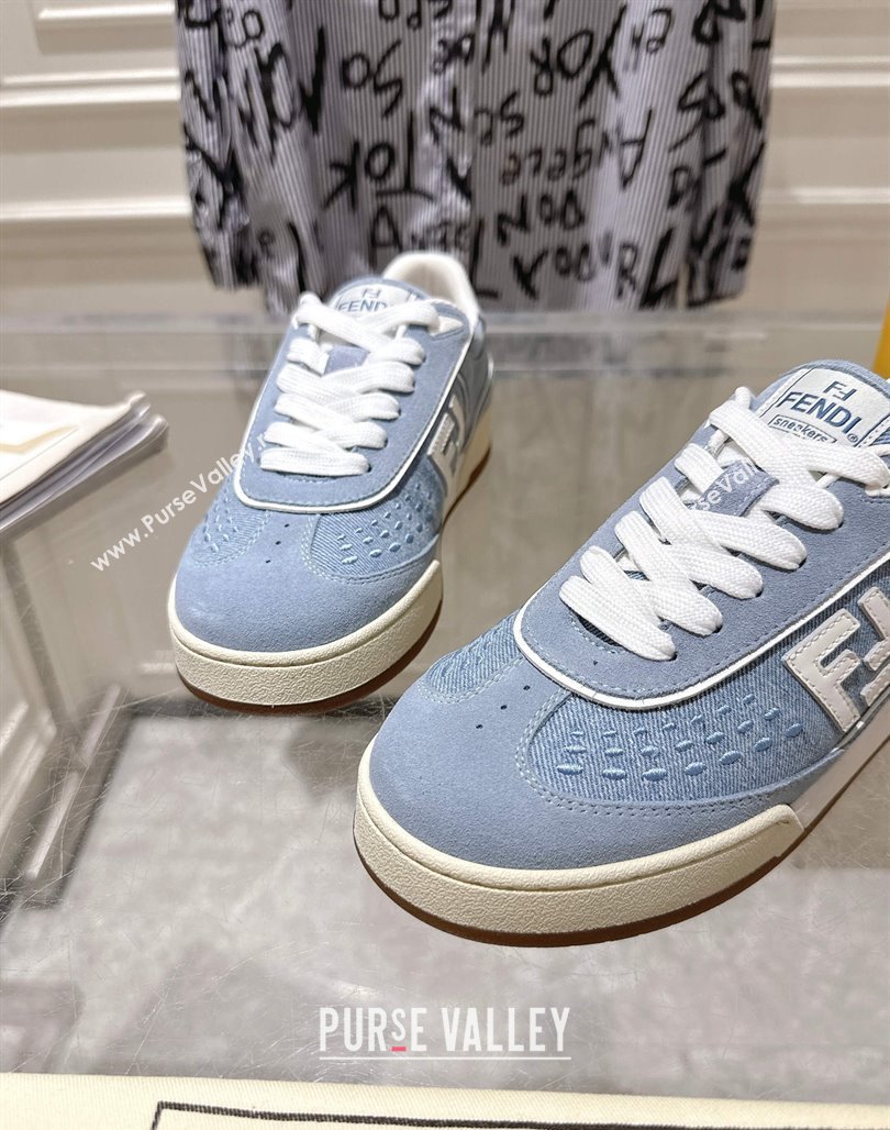 Fendi Match Sneakers in Suede and Canvas Blue 2025 0426 (MD-250426021)
