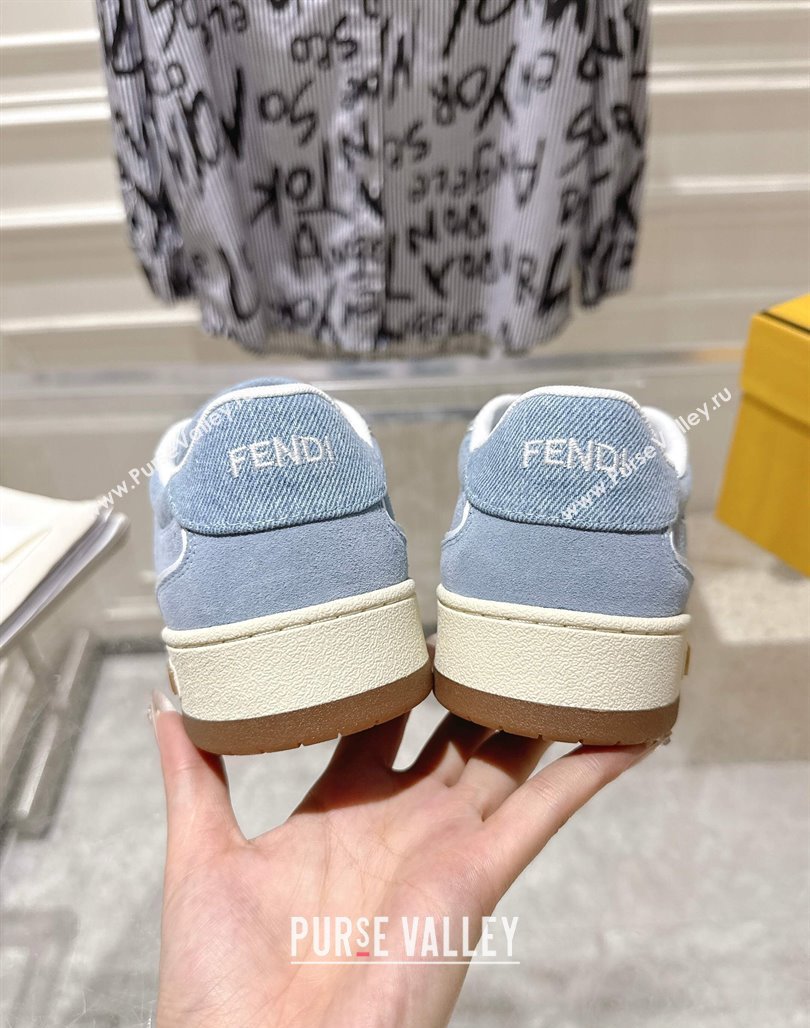 Fendi Match Sneakers in Suede and Canvas Blue 2025 0426 (MD-250426021)