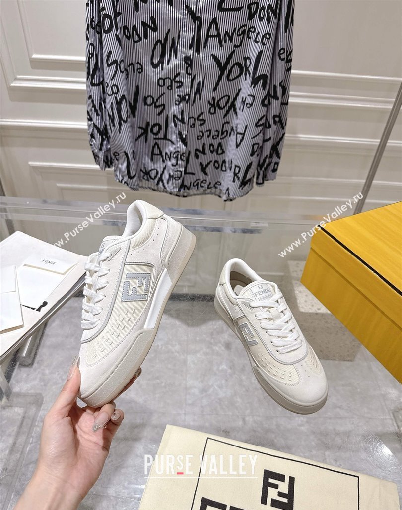 Fendi Match Sneakers in Suede and Canvas White 2025 0426 (MD-250426022)