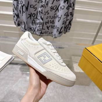 Fendi Match Sneakers in Suede and Canvas White 2025 0426 (MD-250426022)