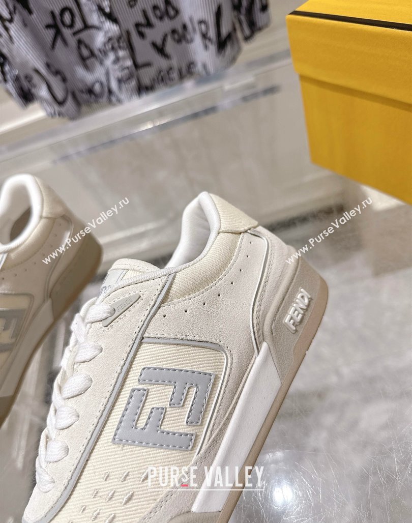 Fendi Match Sneakers in Suede and Canvas White 2025 0426 (MD-250426022)