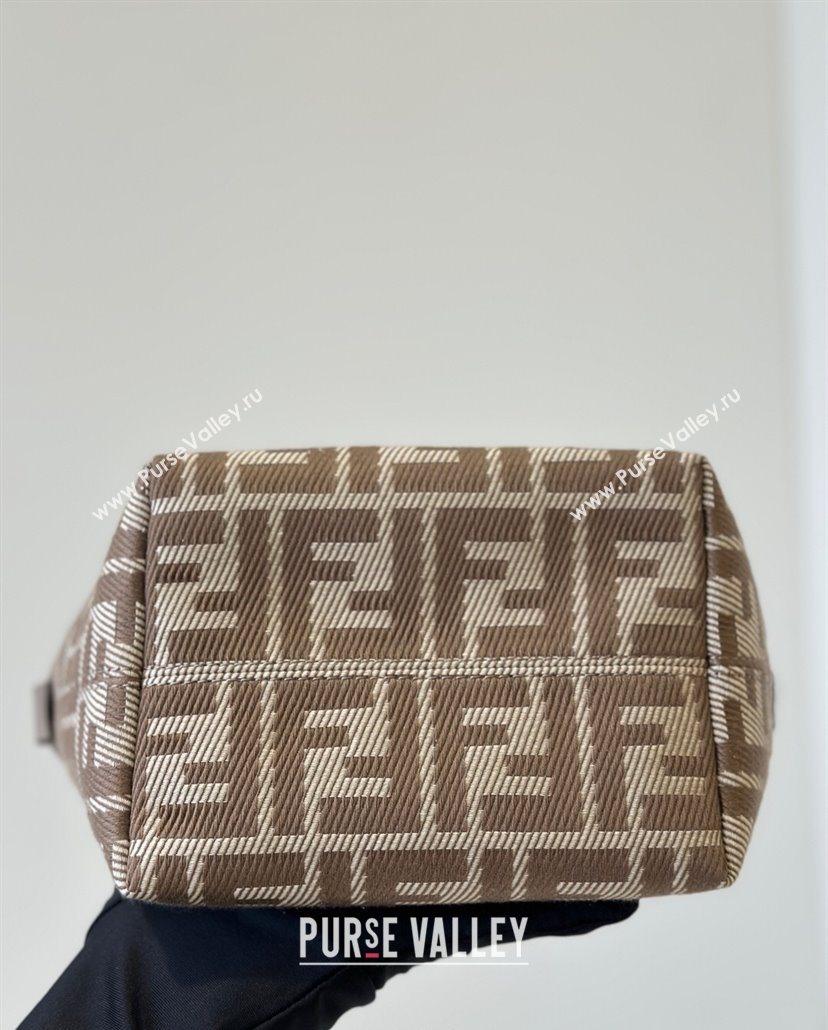 Fendi Roll Mini Tote Bag in dove grey denim-effect FF jacquard 2025 8655E (CL-250522009)