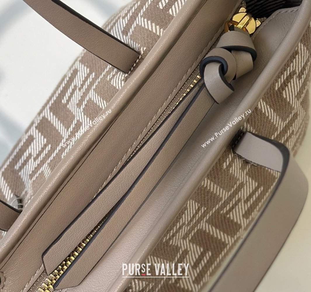 Fendi Roll Mini Tote Bag in dove grey denim-effect FF jacquard 2025 8655E (CL-250522009)