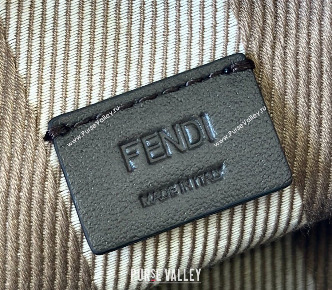 Fendi Roll Mini Tote Bag in dove grey denim-effect FF jacquard 2025 8655E (CL-250522009)