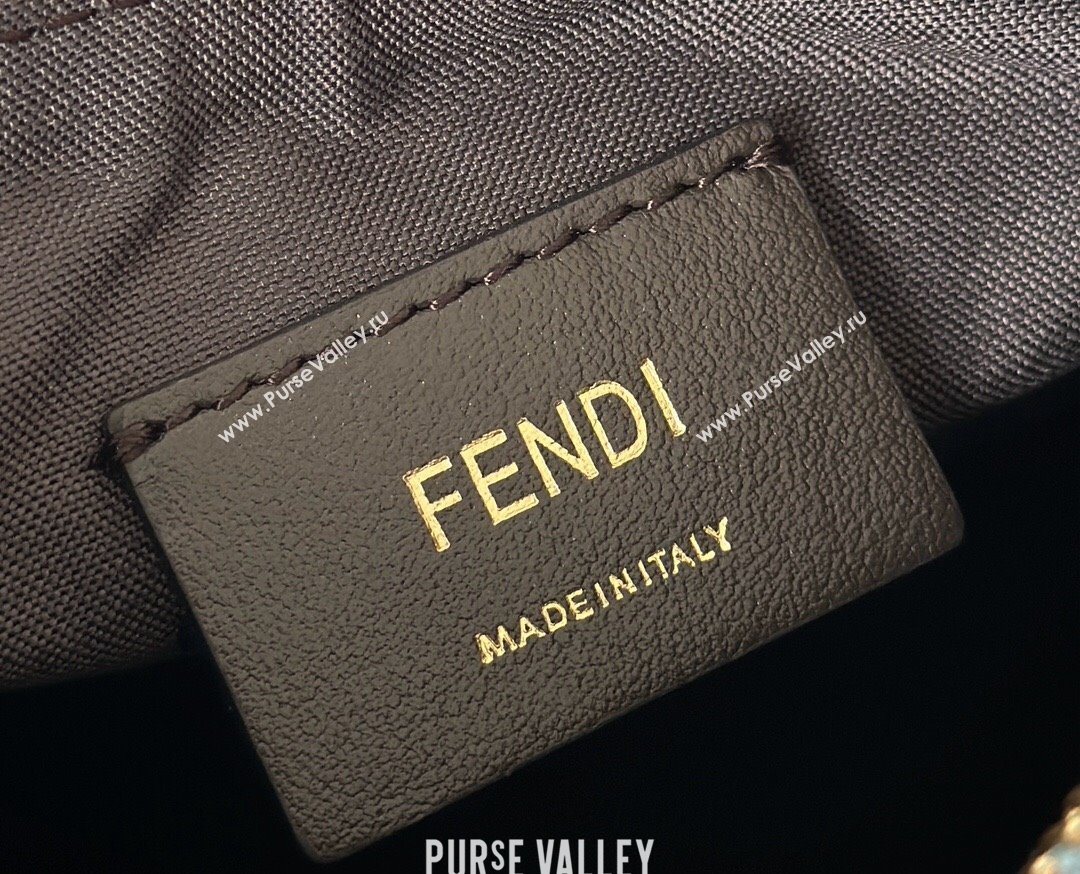 Fendi Fendigraphy Mini Hobo Bag in Blue denim-effect FF jacquard 2025 8657 (CL-250522008)