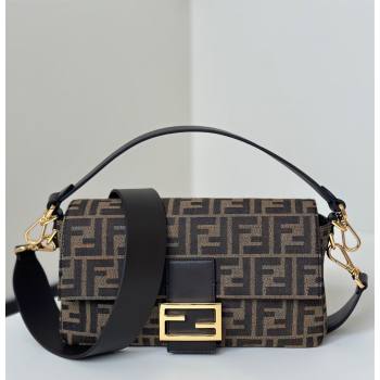 Fendi Baguette Medium Bag in Brown FF jacquard fabric Brown/Gold 2025 8679M (CL-250522005)
