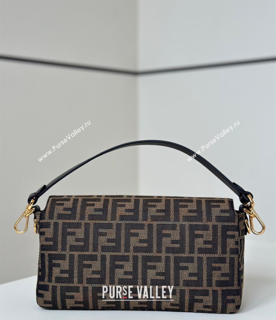 Fendi Baguette Medium Bag in Brown FF jacquard fabric Brown/Gold 2025 8679M (CL-250522005)