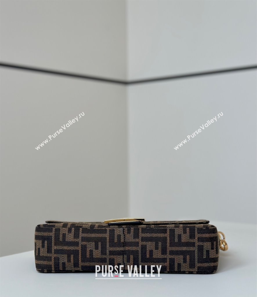 Fendi Baguette Medium Bag in Brown FF jacquard fabric Brown/Gold 2025 8679M (CL-250522005)