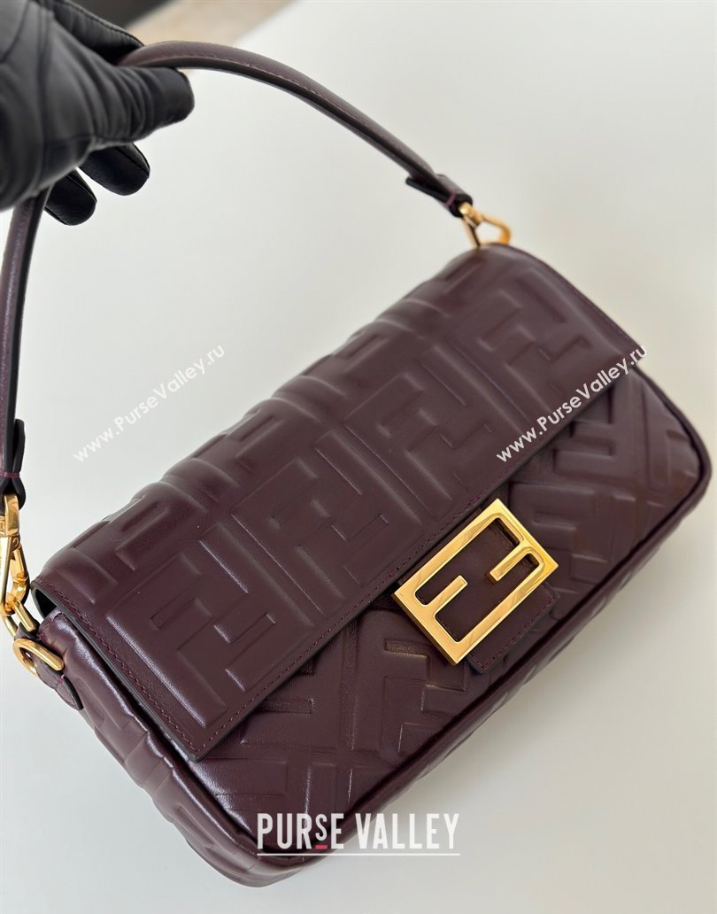 Fendi Baguette Medium Nappa Leather Bag Dark Brown 20250522 0135M Top Quality (CL-250522027)