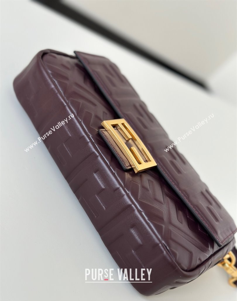 Fendi Baguette Medium Nappa Leather Bag Dark Brown 20250522 0135M Top Quality (CL-250522027)