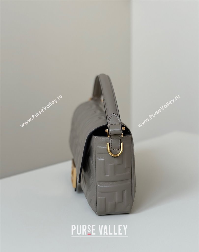 Fendi Baguette Medium Nappa Leather Bag Grey 20250522 0135M Top Quality (CL-250522028)