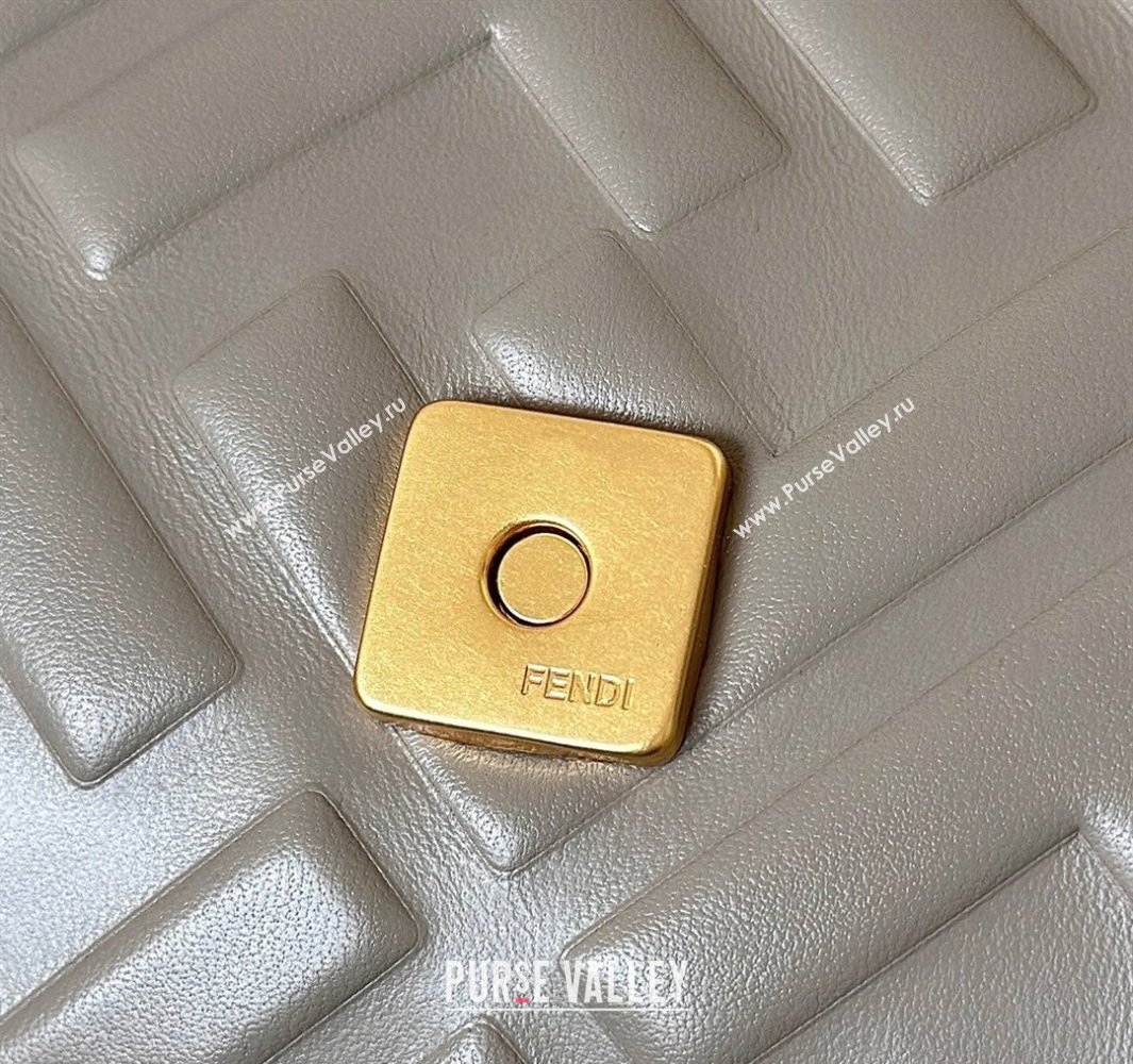 Fendi Baguette Medium Nappa Leather Bag Grey 20250522 0135M Top Quality (CL-250522028)