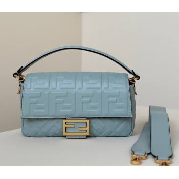 Fendi Baguette Medium Nappa Leather Bag Light Blue 20250522 0135M Top Quality (CL-250522029)