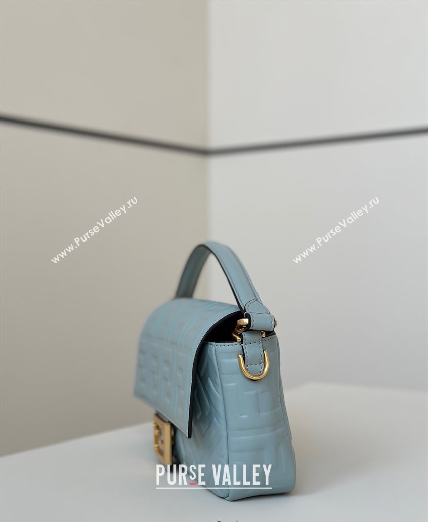 Fendi Baguette Medium Nappa Leather Bag Light Blue 20250522 0135M Top Quality (CL-250522029)