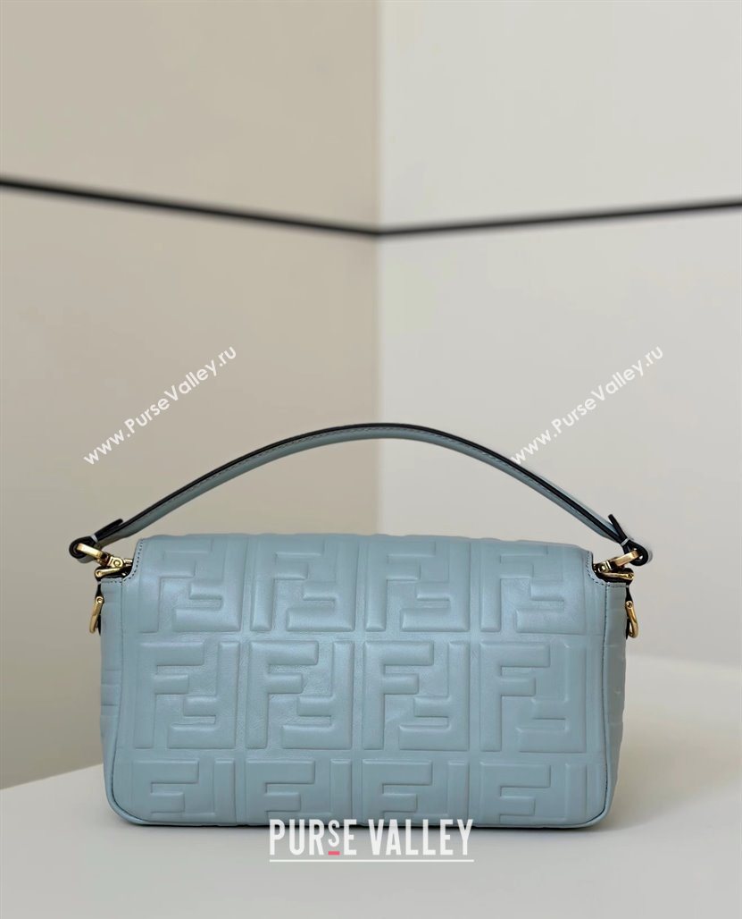 Fendi Baguette Medium Nappa Leather Bag Light Blue 20250522 0135M Top Quality (CL-250522029)