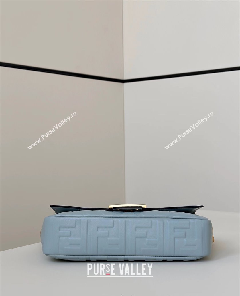 Fendi Baguette Medium Nappa Leather Bag Light Blue 20250522 0135M Top Quality (CL-250522029)