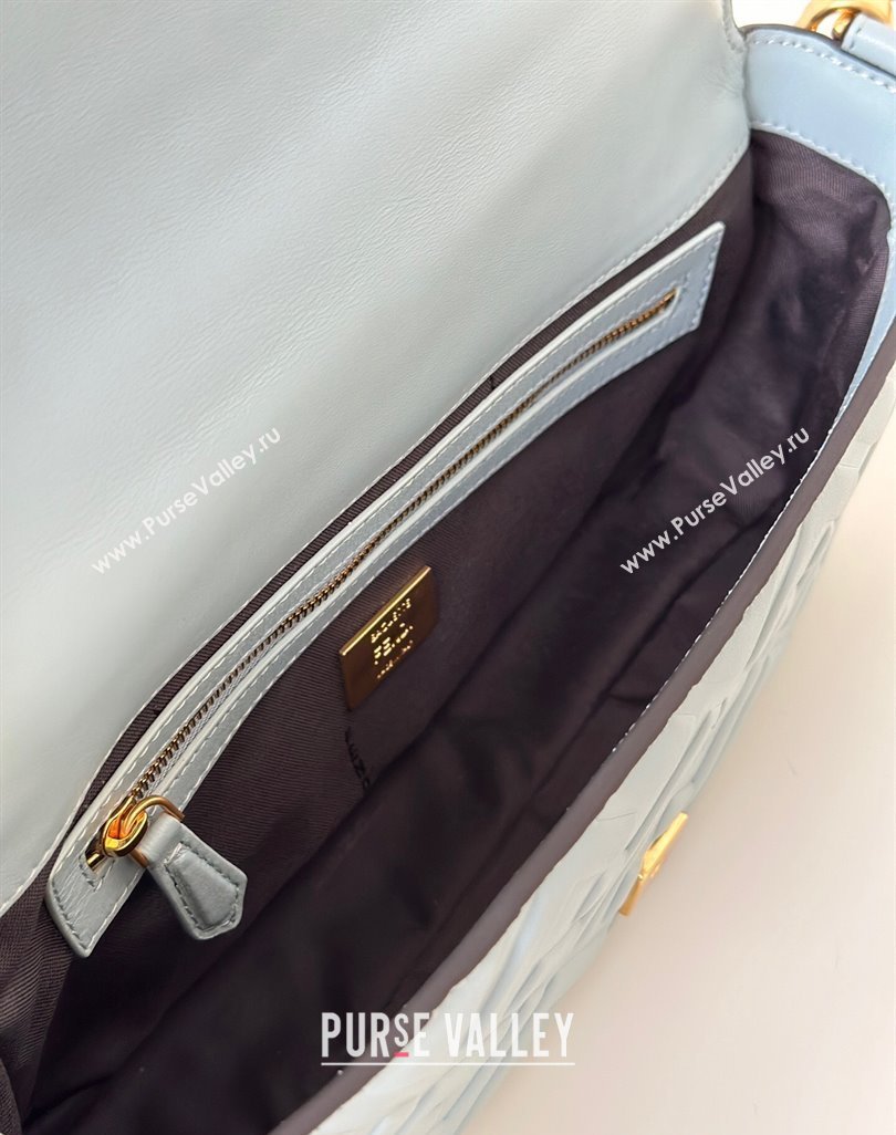 Fendi Baguette Medium Nappa Leather Bag Light Blue 20250522 0135M Top Quality (CL-250522029)