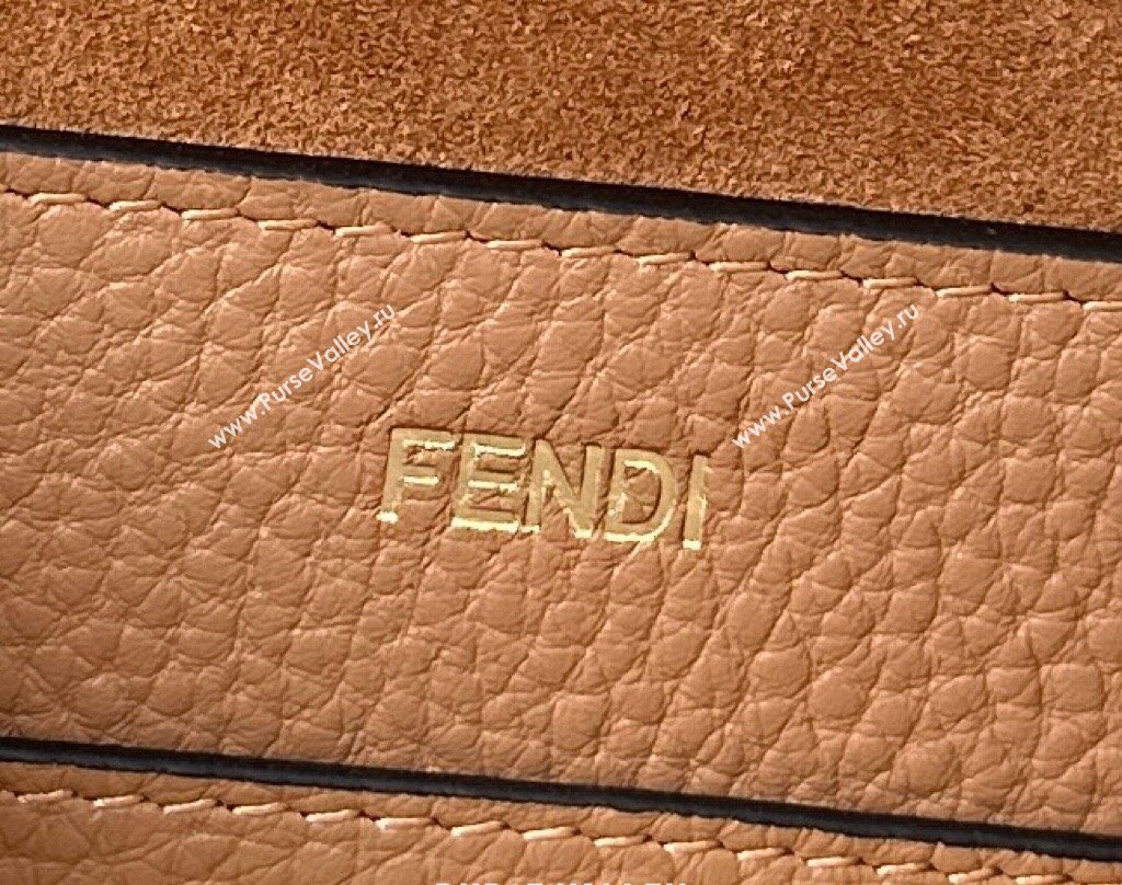 Fendi Peekaboo Soft Medium Bag in Cappuccino-colored leather bag with FF interlacing Beige 2025 8678 (CL-250522034)