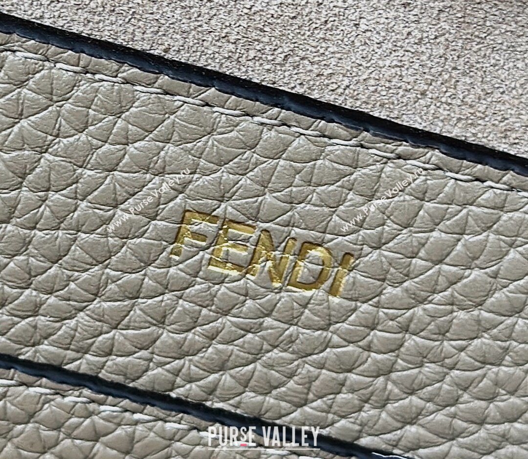 Fendi Peekaboo Soft Medium Bag in Cappuccino-colored leather bag with FF interlacing Grey 2025 8678 (CL-250522035)