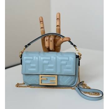 Fendi Baguette Mini Nappa Leather Bag Light Blue 20250522 0135S Top Quality (CL-250522030)