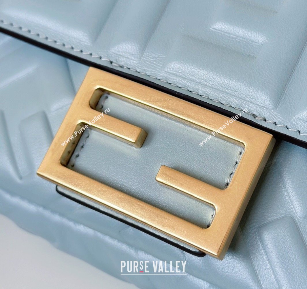 Fendi Baguette Mini Nappa Leather Bag Light Blue 20250522 0135S Top Quality (CL-250522030)