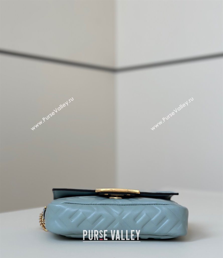 Fendi Baguette Mini Nappa Leather Bag Light Blue 20250522 0135S Top Quality (CL-250522030)