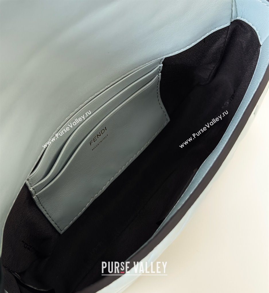 Fendi Baguette Mini Nappa Leather Bag Light Blue 20250522 0135S Top Quality (CL-250522030)