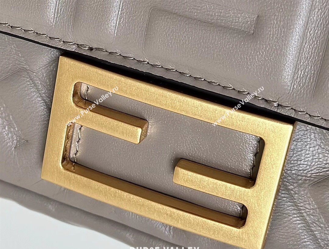 Fendi Baguette Mini Nappa Leather Bag Grey 20250522 0135S Top Quality (CL-250522031)