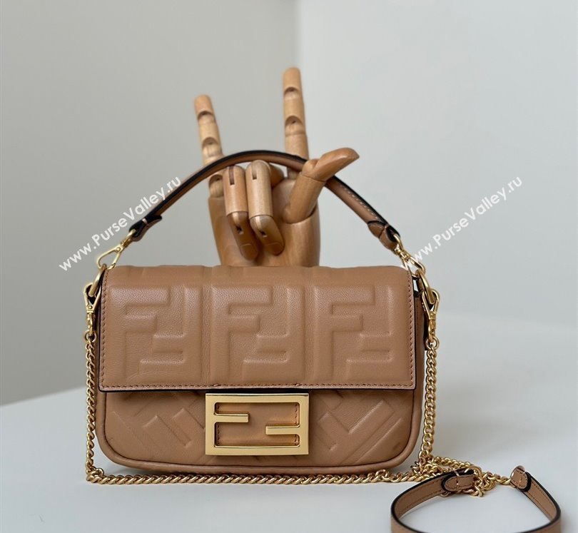 Fendi Baguette Mini Nappa Leather Bag Brown 20250522 0135S Top Quality (CL-250522032)