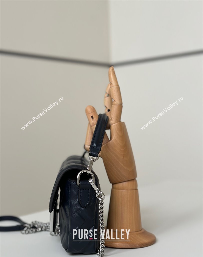 Fendi Baguette Mini Nappa Leather Bag Night Fog Blue 20250522 0135S Top Quality (CL-250522033)