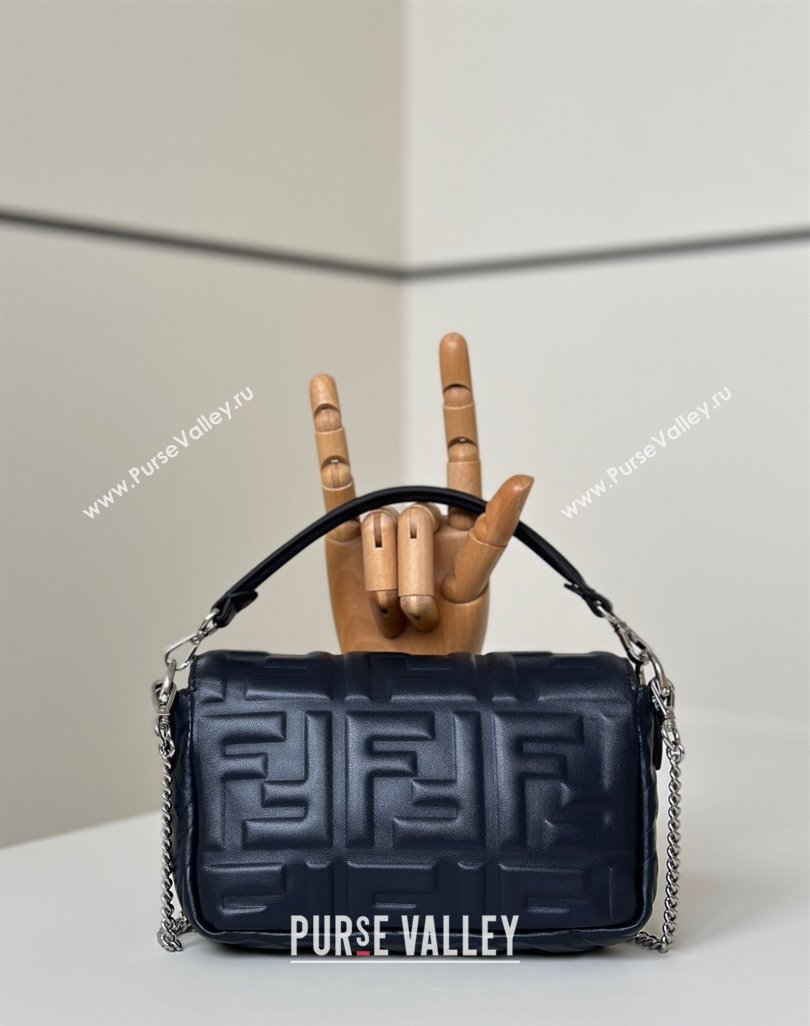 Fendi Baguette Mini Nappa Leather Bag Night Fog Blue 20250522 0135S Top Quality (CL-250522033)