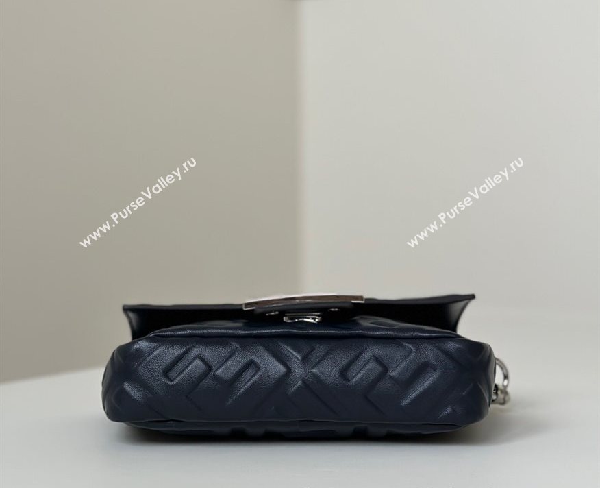 Fendi Baguette Mini Nappa Leather Bag Night Fog Blue 20250522 0135S Top Quality (CL-250522033)