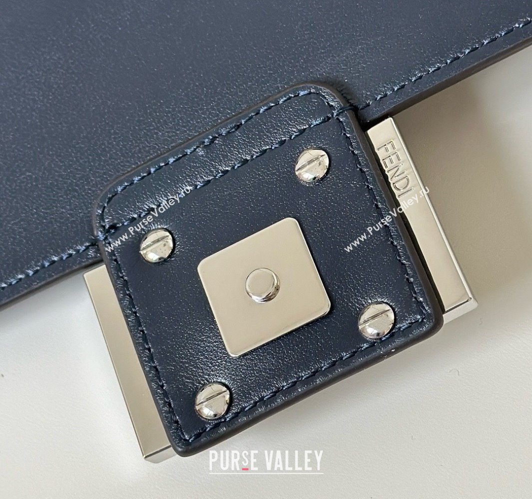 Fendi Baguette Mini Nappa Leather Bag Night Fog Blue 20250522 0135S Top Quality (CL-250522033)