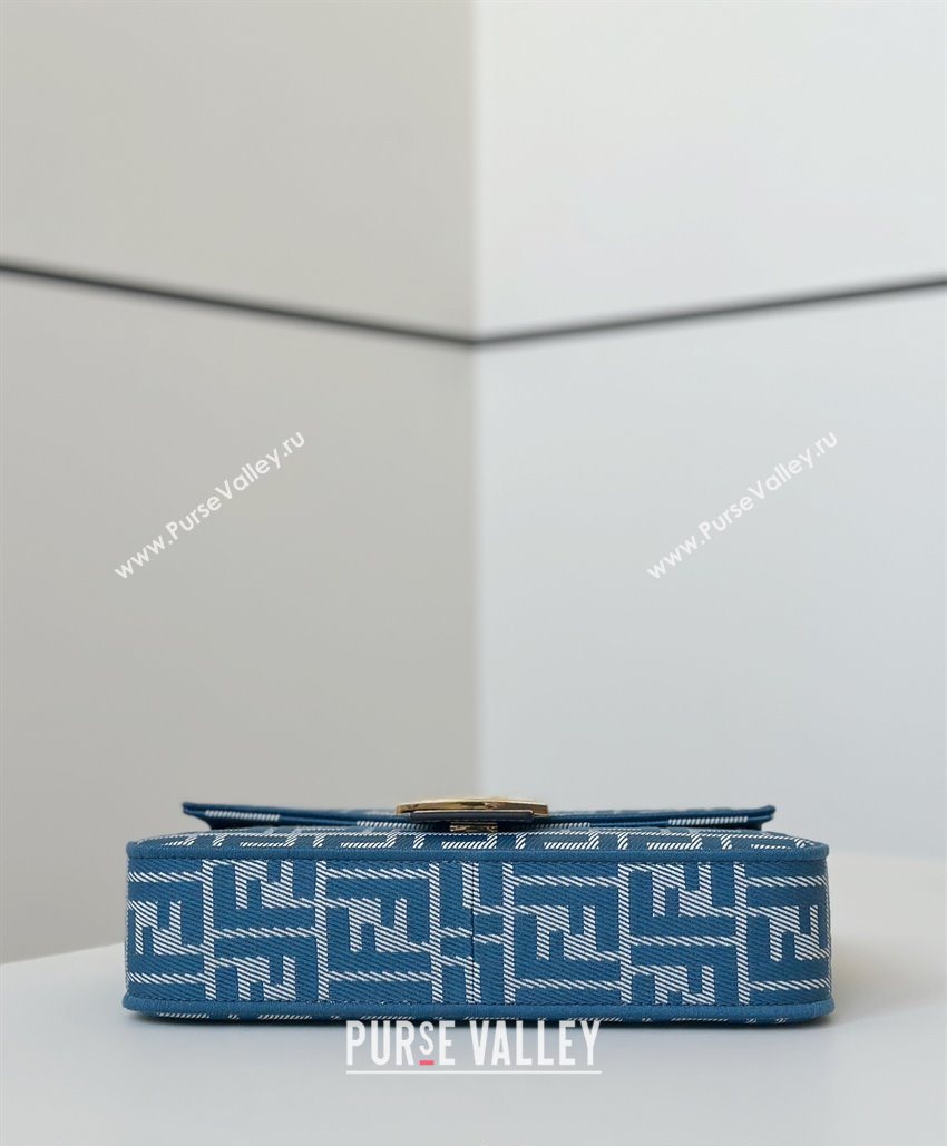 Fendi Baguette Medium Bag in Blue denim-effect FF jacquard 2025 8579M (CL-250522002)